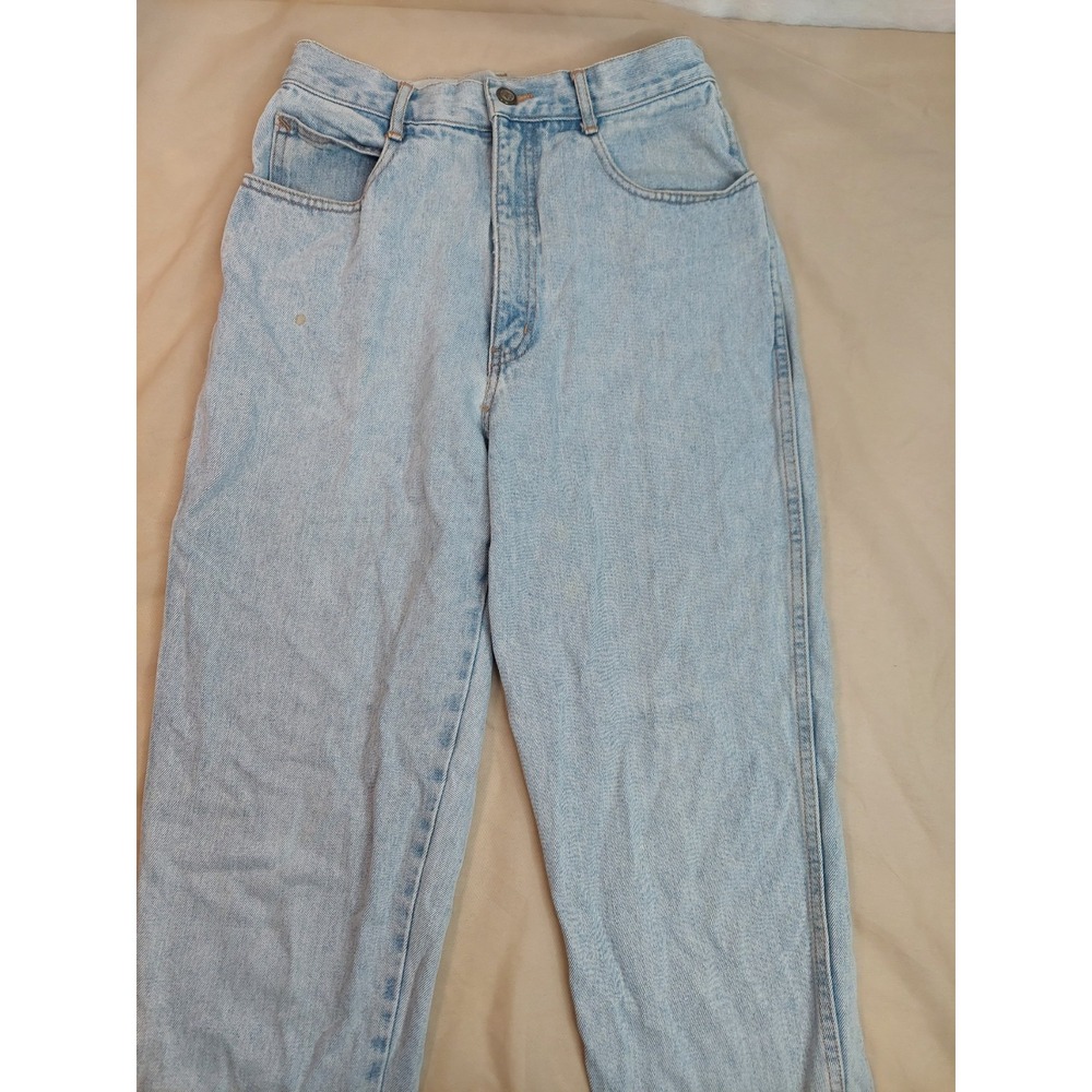 Vintage 90s Bill Blass High Rise Mom Jeans Light Wash 100% Cotton Made Hong Kong